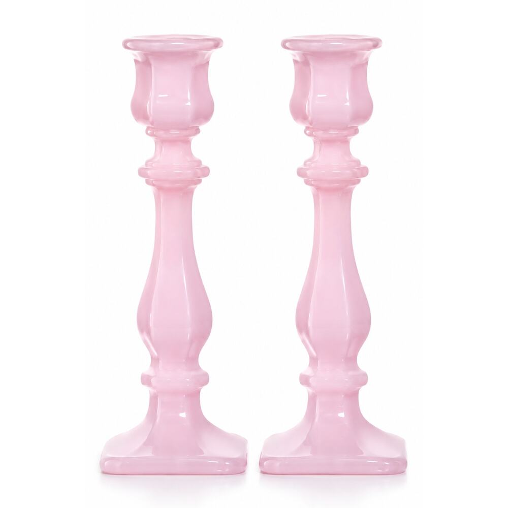 Mosser Tuscan Pink Candlesticks Pair